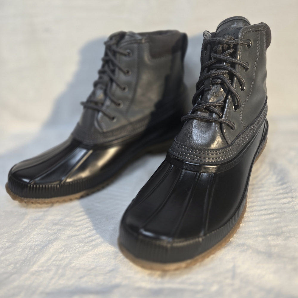 Tommy Hilfiger Black and Brown Men's Rain Boots - Picture 2 of 9